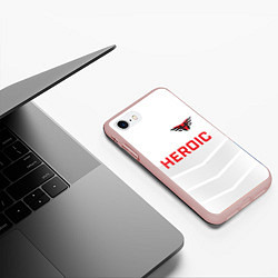 Чехол iPhone 7/8 матовый Heroic white, цвет: 3D-светло-розовый — фото 2
