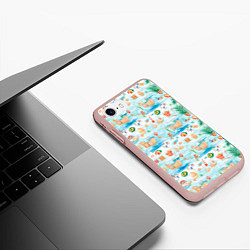Чехол iPhone 7/8 матовый Летнее настроение, цвет: 3D-светло-розовый — фото 2