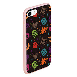 Чехол iPhone 7/8 матовый Весёлый хэллоуин, цвет: 3D-светло-розовый — фото 2
