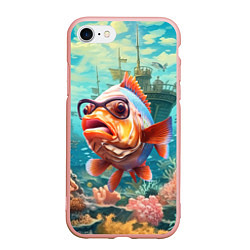 Чехол iPhone 7/8 матовый Рыбка в озере, цвет: 3D-светло-розовый
