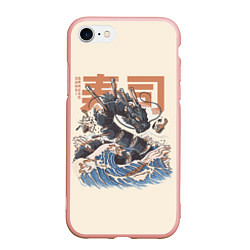 Чехол iPhone 7/8 матовый Суши дракон с иероглифами в японском стиле, цвет: 3D-светло-розовый