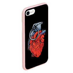 Чехол iPhone 7/8 матовый Сердце гараната, цвет: 3D-светло-розовый — фото 2