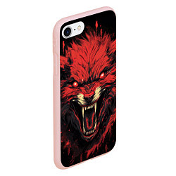 Чехол iPhone 7/8 матовый Red wolf, цвет: 3D-светло-розовый — фото 2