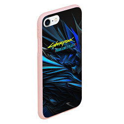 Чехол iPhone 7/8 матовый Cyberpunk 2077 phantom liberty blue logo, цвет: 3D-светло-розовый — фото 2