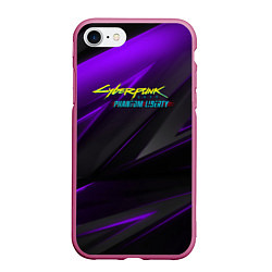 Чехол iPhone 7/8 матовый Cyberpunk 2077 phantom liberty dark logo, цвет: 3D-малиновый