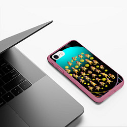 Чехол iPhone 7/8 матовый Клоуны в лунной сети, цвет: 3D-малиновый — фото 2