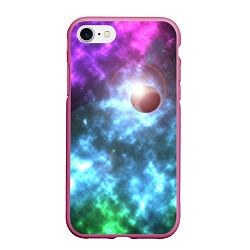 Чехол iPhone 7/8 матовый Планета в космическом пространстве, цвет: 3D-малиновый