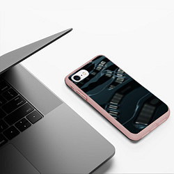Чехол iPhone 7/8 матовый Жидкий металл, цвет: 3D-светло-розовый — фото 2