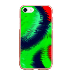 Чехол iPhone 7/8 матовый Красно-зеленый абстрактный узор, цвет: 3D-светло-розовый