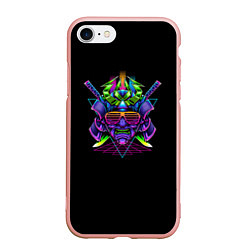 Чехол iPhone 7/8 матовый Vaporwave CyberSamurai, цвет: 3D-светло-розовый