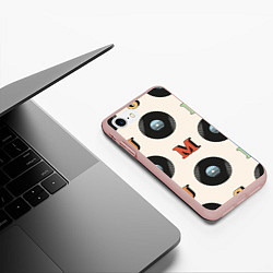 Чехол iPhone 7/8 матовый Виниловое ретро, цвет: 3D-светло-розовый — фото 2