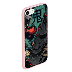Чехол iPhone 7/8 матовый Демон самурай - Они, цвет: 3D-светло-розовый — фото 2