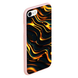 Чехол iPhone 7/8 матовый Gold waves, цвет: 3D-светло-розовый — фото 2