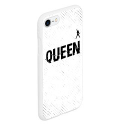 Чехол iPhone 7/8 матовый Queen glitch на светлом фоне: символ сверху, цвет: 3D-белый — фото 2