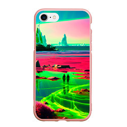 Чехол iPhone 7/8 матовый Кислотный мир, цвет: 3D-светло-розовый