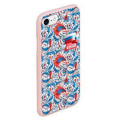 Чехол iPhone 7/8 матовый Russia pattern, цвет: 3D-светло-розовый — фото 2