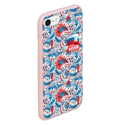 Чехол iPhone 7/8 матовый Russia pattern, цвет: 3D-светло-розовый — фото 2