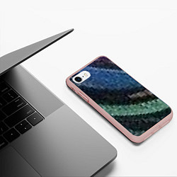 Чехол iPhone 7/8 матовый Пиксельный узор, цвет: 3D-светло-розовый — фото 2