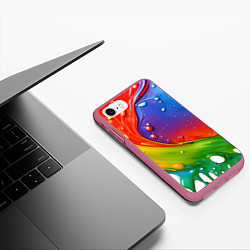 Чехол iPhone 7/8 матовый Палитра цветов, цвет: 3D-малиновый — фото 2