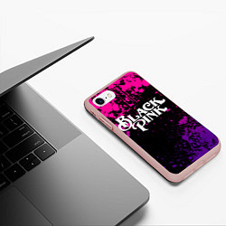 Чехол iPhone 7/8 матовый Blackpink - neon, цвет: 3D-светло-розовый — фото 2