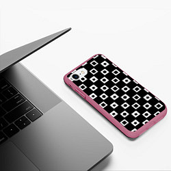 Чехол iPhone 7/8 матовый Геометрические узоры, цвет: 3D-малиновый — фото 2