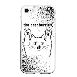 Чехол iPhone 7/8 матовый The Cranberries рок кот на светлом фоне, цвет: 3D-белый
