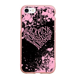 Чехол iPhone 7/8 матовый Блэкпинк - потертости и сердце, цвет: 3D-светло-розовый