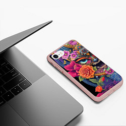 Чехол iPhone 7/8 матовый Irezumi - Japan - tattoo, цвет: 3D-светло-розовый — фото 2