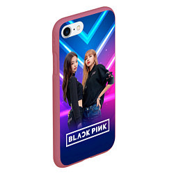 Чехол iPhone 7/8 матовый Blackpink neon, цвет: 3D-малиновый — фото 2