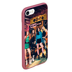 Чехол iPhone 7/8 матовый Blackpink girls poster, цвет: 3D-малиновый — фото 2