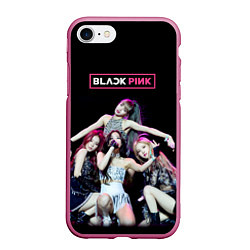 Чехол iPhone 7/8 матовый Blackpink on stage, цвет: 3D-малиновый