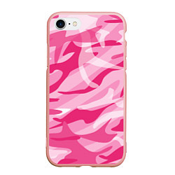 Чехол iPhone 7/8 матовый Камуфляж в розовом, цвет: 3D-светло-розовый