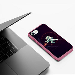 Чехол iPhone 7/8 матовый Астронавт - камехамеха, цвет: 3D-малиновый — фото 2