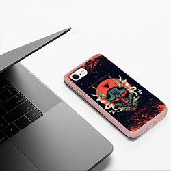Чехол iPhone 7/8 матовый Oni mask, цвет: 3D-светло-розовый — фото 2