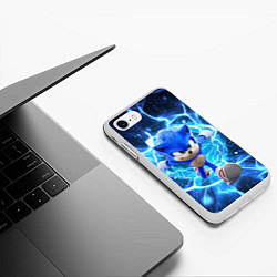 Чехол iPhone 7/8 матовый Sonic electric waves, цвет: 3D-белый — фото 2