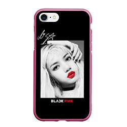 Чехол iPhone 7/8 матовый Blackpink Lisa Autograph, цвет: 3D-малиновый