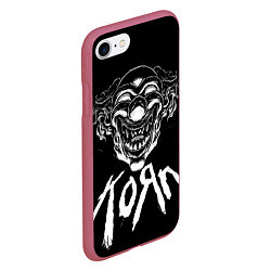 Чехол iPhone 7/8 матовый KoЯn - clown face, цвет: 3D-малиновый — фото 2