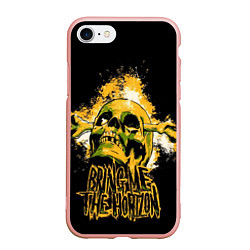 Чехол iPhone 7/8 матовый Bring me the horizon - skull, цвет: 3D-светло-розовый