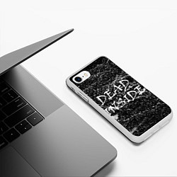 Чехол iPhone 7/8 матовый Dead Inside надпись и брызги, цвет: 3D-белый — фото 2
