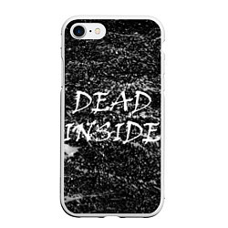 Чехол iPhone 7/8 матовый Dead Inside надпись и брызги, цвет: 3D-белый