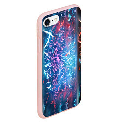 Чехол iPhone 7/8 матовый Стихии воды и лавы, цвет: 3D-светло-розовый — фото 2