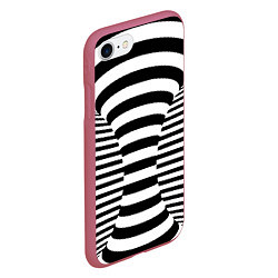 Чехол iPhone 7/8 матовый Черно-белая иллюзия, цвет: 3D-малиновый — фото 2