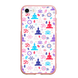 Чехол iPhone 7/8 матовый Медитация - символика, цвет: 3D-светло-розовый
