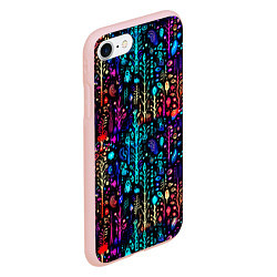 Чехол iPhone 7/8 матовый Флуоресцентные Цветы, цвет: 3D-светло-розовый — фото 2