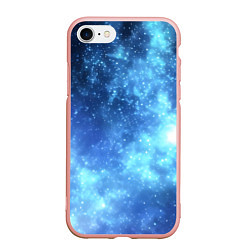 Чехол iPhone 7/8 матовый Яркие звёзды в космосе, цвет: 3D-светло-розовый