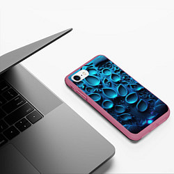 Чехол iPhone 7/8 матовый Космические плиты, цвет: 3D-малиновый — фото 2