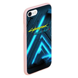 Чехол iPhone 7/8 матовый Cyberpunk neon style, цвет: 3D-светло-розовый — фото 2