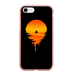Чехол iPhone 7/8 матовый Лавовый закат, цвет: 3D-светло-розовый