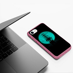 Чехол iPhone 7/8 матовый Мрачный корабль, цвет: 3D-малиновый — фото 2