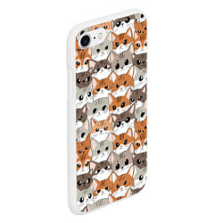 Чехол iPhone 7/8 матовый Паттерн милые котики, цвет: 3D-белый — фото 2